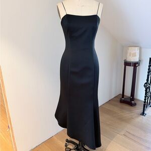 Y2K Classic Black Slip Dress asymmetrical hemline